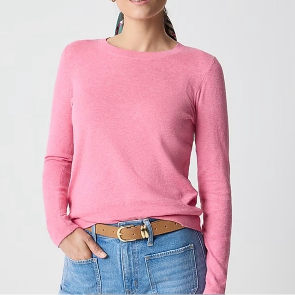 J. Crew Sweaters - J. Crew Cotton Teddie Sweater Crewneck NWT Heather Pink Coral Sz S